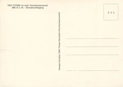 Titisee — Zonsondergang — Hansen-Drubba — Achterkant