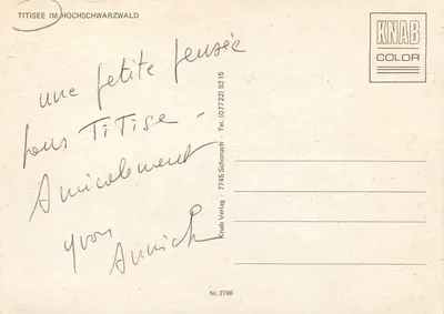 Titisee — lago no Schwarzwald — Knab Color n°2766 — Verso