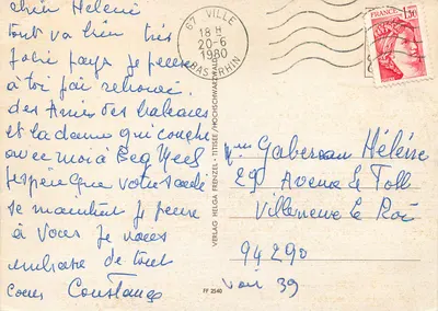 Titisee — widok panoramiczny, kościoł, jezioro i łódź — Verlag Helga Frenzel — Rewers