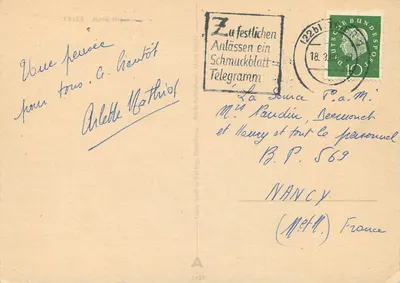 Porta de Trier — Ruínas romanas — Hans Andres Verlag, n° 1459 — Verso