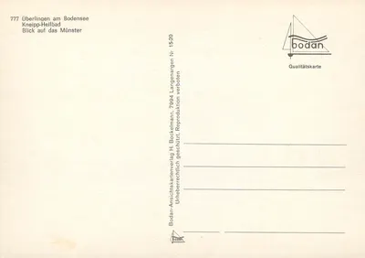 Überlingen am Bodensee — Widok na katedrę — Bodan Qualitätskarte Nr. 15.20 — Rewers
