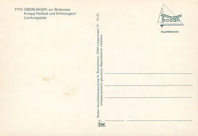 Überlingen am Bodensee — Kneipp-Heilbad und Erholungsort — Bodan Qualitätskarte Nr. 7994 — Rewers