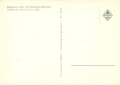 Hochaltar dos Mestres H. L. (1526) — Breisach a. Rh. - St.-Stephans-Münster — editor Verlag Karl Alber, n° 3044 — Verso