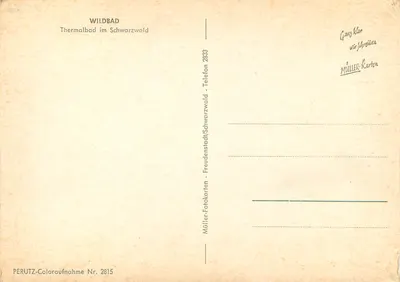 Vista de Freudenstadt — Banho termal no Schwarzwald — Müller-Fotokarten — Verso