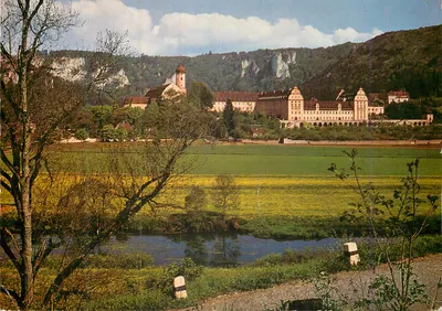 Abadia de Beuron — vista dos margens do Danúbio — editor Benediktiner-Erzabtei Beuron, n° 12015