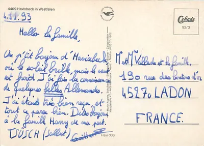 Havixbeck — Torbogen / Marktplatz — Cekade 92/3 — Verso