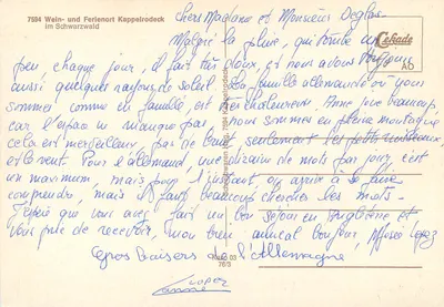 Kappelrodeck — Weinort — editor Cekade, n° 7594 — Verso