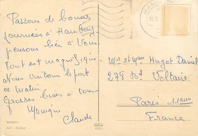 Vista da Mosela em Alzey — editor Krüger, n° 955/5 — Verso