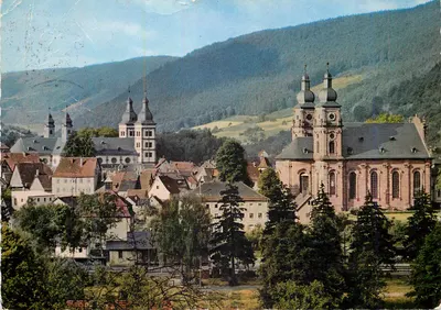 Amorbach im Odenwald — vista aérea — Aufnahme u. Verlag: M. Fahs, Amorbach