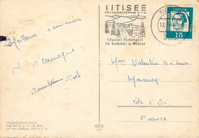 Titisee — Hochschwarzwald 860 m — editor Krüger, n° 731/8 — Verso
