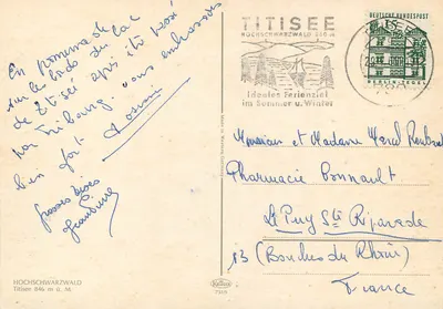 Titisee — lago e aldeia aos pés das montanhas — editor Krüger, n° 731/9 — Verso