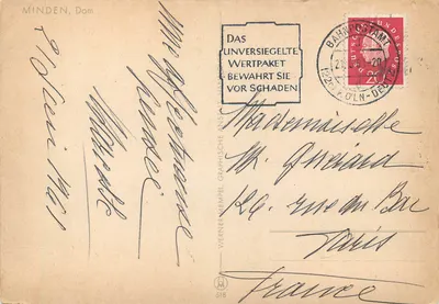 Minden, Catedral — editor Werner Mempel, n° 518 — Verso