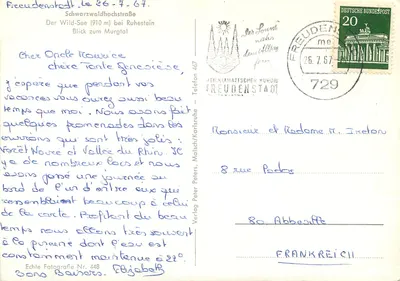 Der Wild-See (910 m) bei Ruhestein — Freudenstadt — Verlag Peter Peters — Verso