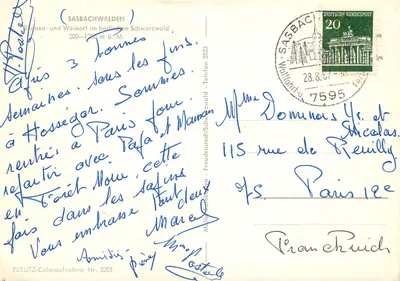 Sasbachwalden — wiejski kraj województwa Alsaskiego przy granicy z Schwarzwaldem — wydawca PERUTZ, nr 3305 — Rewers