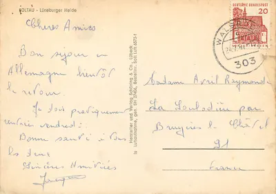 Oltau - Lüneburger Heide — vista aérea — Hersteller und Verlag Schöning & Co, Lübeck — Verso