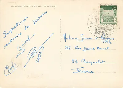 Triberg / Schwarzwald, Waldschwimmbad — 774 — editor: Verlag Werner, Tuttlingen — Verso