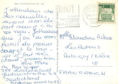 Lüdenscheid — Cidade de montanha de 700 anos no país das 1000 montanhas e fontes — Verlag Paul Sprenger, n° 588 — Verso