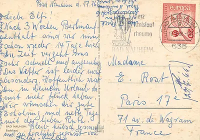 Fontanna Badehaus w Bad Nauheim — wydawca Verlag Michel & Co. nr 1064/12 — Rewers