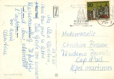 Wildbad Schwarzwald — widok panoramiczny i instalacje — wydawca Zobel, nr 9 — Rewers