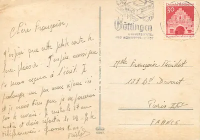 Göttingen — Rathaus, Bahnhof, Ganshieselbrunnen, Auditorium — Verlag Achim Hartel — Verso