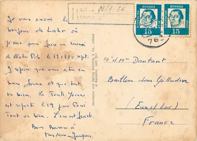 Lahr — Lembrança de LAHR Floresta Negra — editor Hersteller und Verlag Schäting & Co., Lübeck — Verso