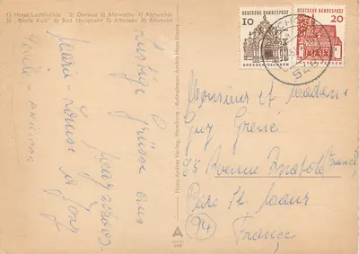 Bilhete postal moderno Ahrtal — Verso