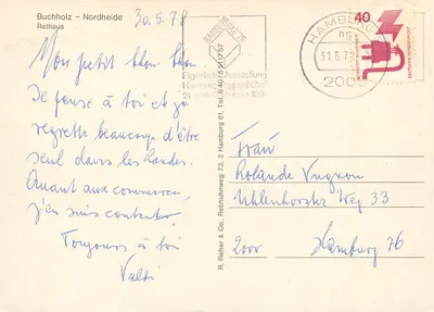 Buchholz-Nordheide — Prefeitura — editor R. Reher & Co., Hamburgo — Verso