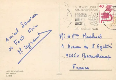 Lahr/Schwarzwald — Velho Edifício Municipal — editor Krügler, n° 31.215.10 — Verso