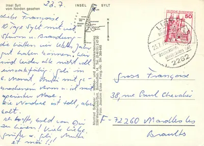 Wyspa Sylt — widok z północy — wydawca Manfred Schaper — Rewers