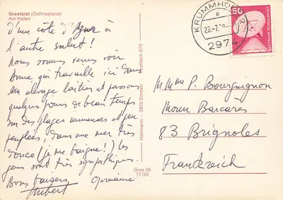 Greefsiel (Ostfriesland) — Am Hafen — Postfach 273, Greetsiel 2970 — Verso