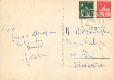 Lüneburger Heide — Heidschnucken, Pierre Freemann, Doline de pierre — Foto u. Verlag Rud. Rether u. Co., Hamburg — Verso
