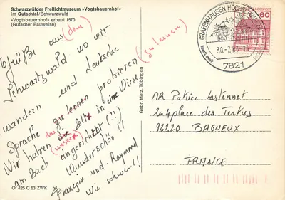 Vogtsbauernhof — Schwarzwaldbauernhof — Schwarzwaldfreilichtmuseum — wydawca Gebr. Metz, n° 425 C 63 ZWK — Rewers