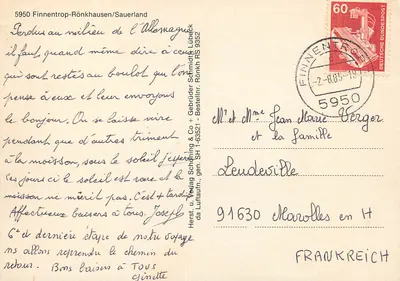 Finnentrop-Rönkhausen — Sauerland — Fabricante e Editora Schöning & Co — Verso