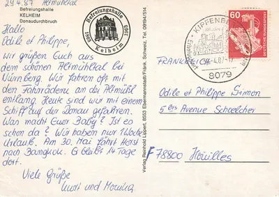 Befreiungshalle — Kelheim/Donaudurchbruch — Verlag Ebermannstadt — Verso