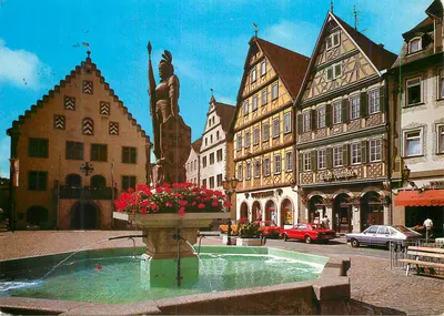 Bad Mergentheim — Marktplatz — Cramers Kunstansichtskarte Mer 606