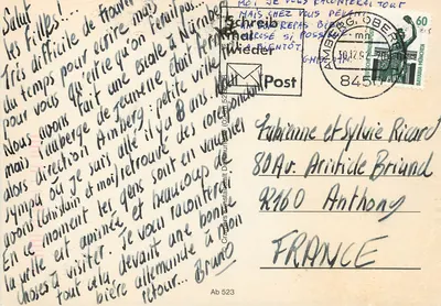 Amberg na Oberpfalz — Amberg romântico — Editora de cartões postais — Verso