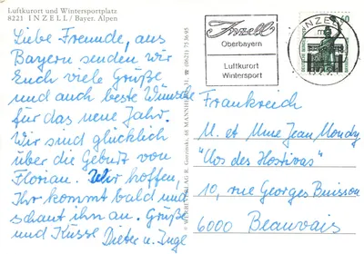 Inzell — Paraíso de Esportes de Inverno — editor Werbe-Verlag AG, número de série (0621) 753695 — Verso