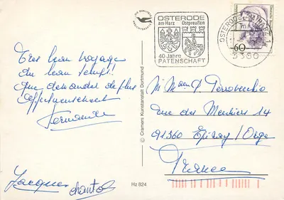 Harz — Wiele powitania z pięknego HARZ — Cramer's Ansichtskarte Hz 824 — Rewers