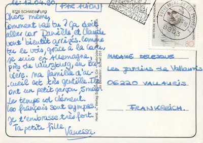 Schweinfurt — cidade histórica e vista da cidade — Verlag Schöning & Co — Verso