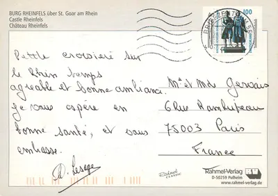 Am schönen Rhein — Burg Katz e Burg Rheinfels — Rahmels Verlag D-50259 Pulheim — Verso