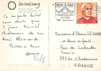 Hotel da Catholique Akademie — Mülheim/Ruhr — editor Bernd Kirtz — Verso