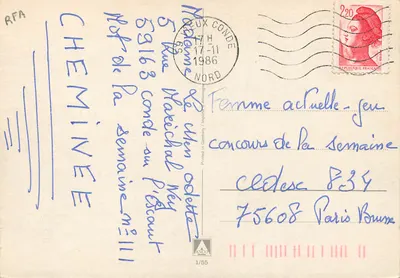 Spiaggia con dune — vista di Conde-sur-l'Escaut — editore ANCO, n°1/55 — Verso