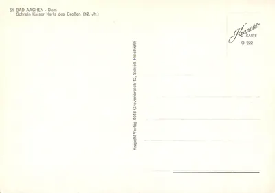 Schrein Kaiser Karls des Großen — 12. wiek — Krapohl-Verlag, n° O 222 — Rewers