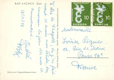 Bad Aachen - Catedral — visão aérea — Jakob Krapohl Verlag — Verso