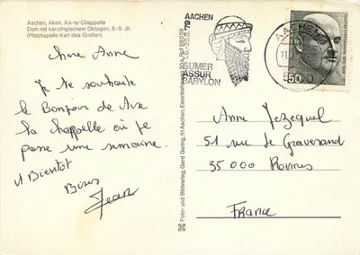 Aachen - Aix-la-Chappelle — Karolingijska katedra z oktagonalnym kaplicą — wydawca Gerd Gering — Rewers