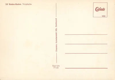Baden-Baden — Trinkhalle — Cekade VOI — Verso