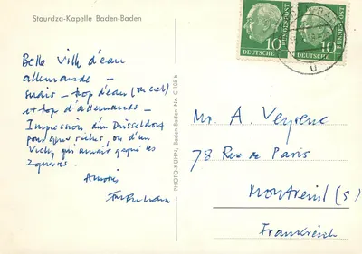 Stourdza-Kapelle Baden-Baden — editora PHOTO-KUHNN, n° C 105 b — Verso