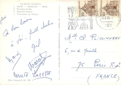 Bilhete postal moderno Termas — Verso