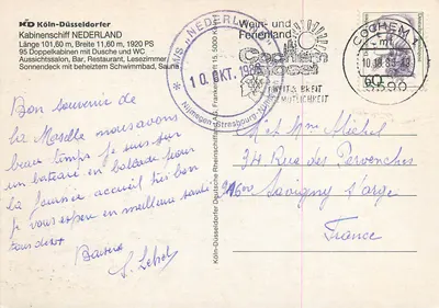 Zamek w Cochem — Wycieczka po Rynie — statek NEDERLAND — Rewers