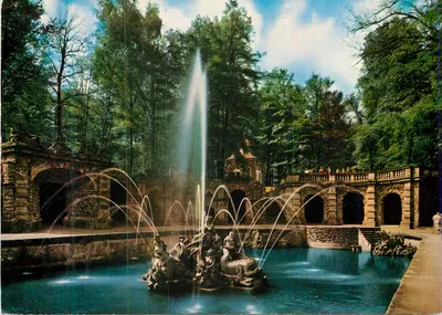 Fonte da Grotta d'Ermitage em Bayreuth — editor Oberfr. Ansichtskartenverlag, n° F 1/115
